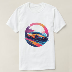🚀未来的スポーツカー エネルギーストリートアート Tシャツ