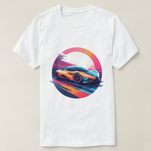🚀未来的スポーツカー エネルギーストリートアート Tシャツ (デザイン正面)