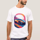 🚀未来的スポーツカー エネルギーストリートアート Tシャツ (正面)