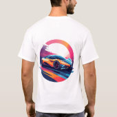 🚀未来的スポーツカー エネルギーストリートアート Tシャツ (裏面)
