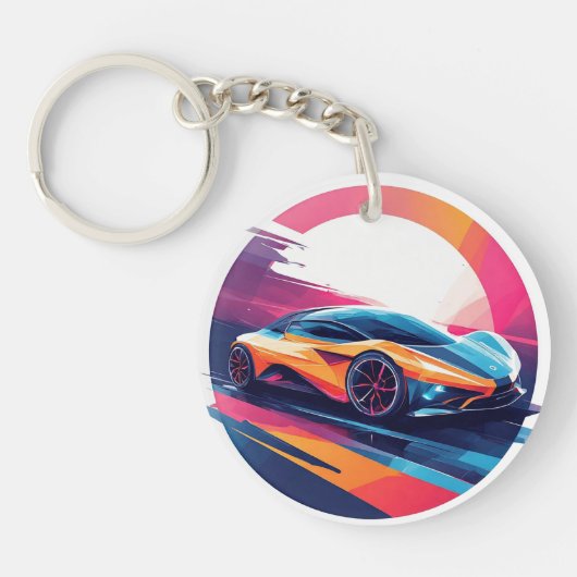 未来的スポーツカー キーホルダー (正面)