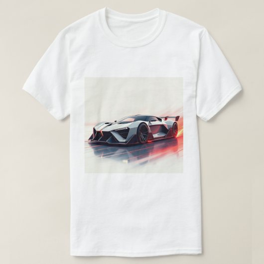 未来的スポーツカー - スタイリッシュなAI生成デザイン Tシャツ (デザイン正面)
