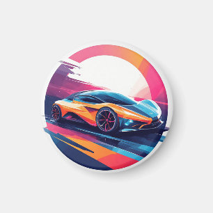 未来的スポーツカー マグネット