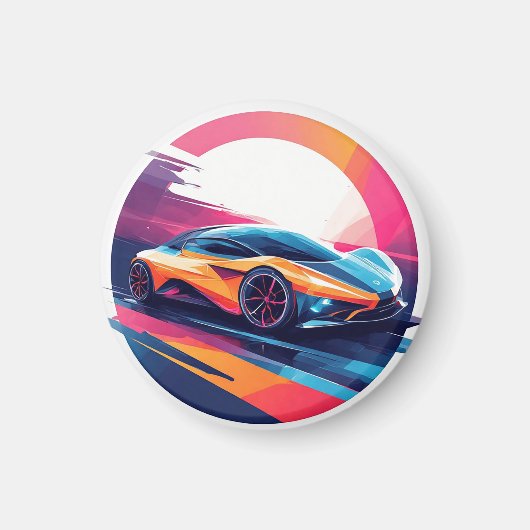 未来的スポーツカー マグネット (正面)