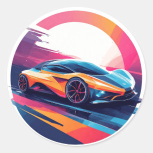 未来的スポーツカー ラウンドシール