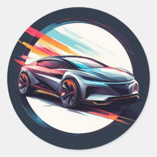 未来的スポーツカー ラウンドシール