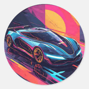 未来的スポーツカー ラウンドシール