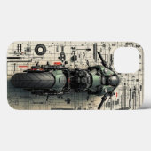 未来的スーパーバイク:技術図面建築 Case-Mate iPhoneケース (裏面 (横))