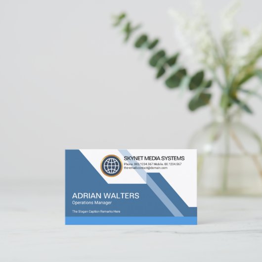 未来的ダイナミックカラフル素晴らしスタートアップ 名刺 (スタンド正面)