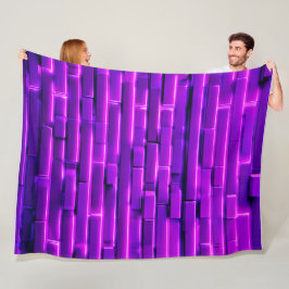 未来的ネオンブリックウォールデザイン フリースブランケット