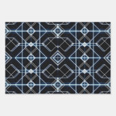 未来的ネオン格子パターン ラッピングペーパーシート (正面3)