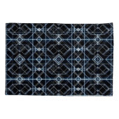 未来的ネオン格子パターン 枕カバー (裏面-左)