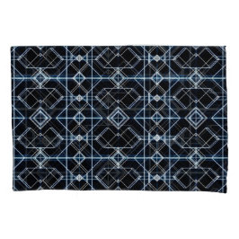 未来的ネオン格子パターン 枕カバー