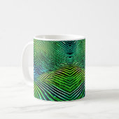 未来的ネオン グリーン ストライプ コーヒーマグカップ (正面左)