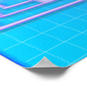 未来的ネオンVAPORWAVE抽象芸術幾何学 ポスター (角)