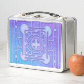 未来的ネオンVAPORWAVE抽象芸術幾何学 メタルランチボックス (インサイチュ)