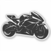 未来的バイク ブラック ホワイト ベクター シール (正面)