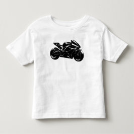 未来的バイク ブラック ホワイト ベクター トドラーTシャツ