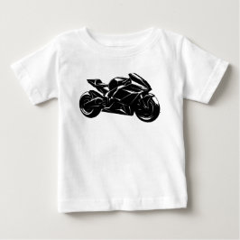 未来的バイク ブラック ホワイト ベクター ベビーTシャツ