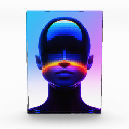未来的ピクセルアート肖像画 - デジタルアブストラクト フォトブロック