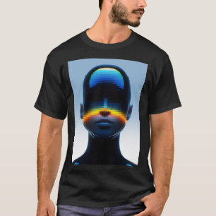 未来的ピクセルアート肖像画 Tシャツ