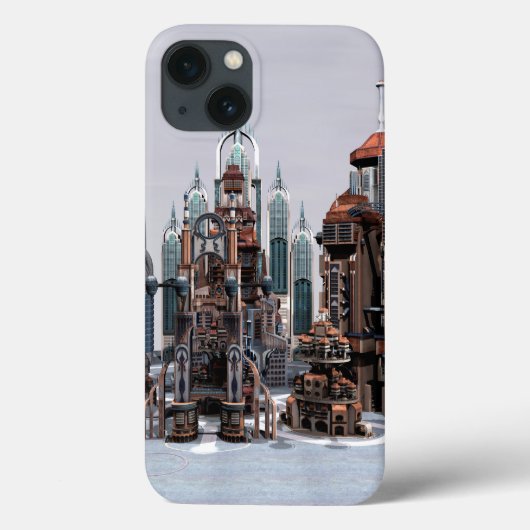 未来的ファンタジーシティのSFスカイラインアート Case-Mate iPhoneケース (裏面)