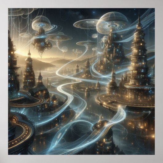 未来的ファンタジー宇宙シティストリーム ポスター (正面)