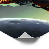 未来的ファンタジー猫兵士デジタルアートポスター ポスター (角)