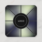 未来的フェイクな金属テクスチャフレーム正方形ビジネス スクエア名刺 (正面)