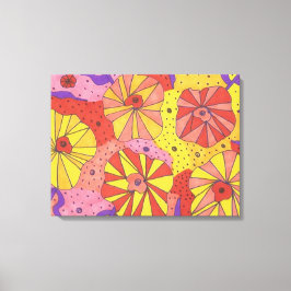 未来的フローラガーデン抽象芸術キャンバスアートプリント キャンバスプリント