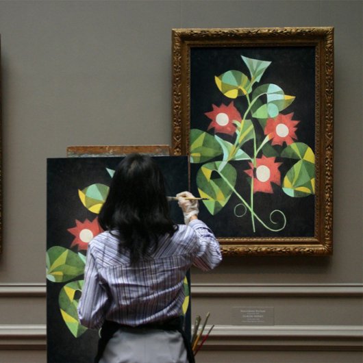 未来的フローラモーニンググローリー抽象芸術アート キャンバスプリント