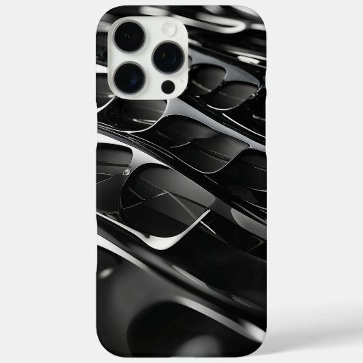 未来的ブラックグロス抽象芸術3Dデザイン Case-Mate iPhoneケース (裏面)