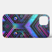 未来的ホログラフィックサイバパンクiPhone 13ケース Case-Mate iPhoneケース (裏面 (横))