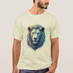 未来的ホログラフィック ライオン Tシャツ デザイン