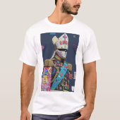 未来的ボクセル グリッチアート 軍人 サイバー Tシャツ (正面)