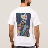 未来的ボクセル グリッチアート 軍人 サイバー Tシャツ (裏面)