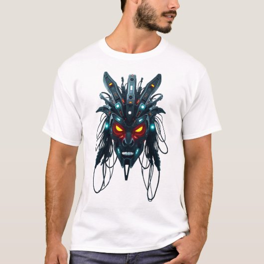 未来的マスクトライバル顔 Tシャツ (正面)