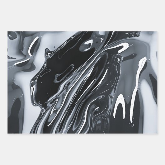 未来的メタリッククロム ラッピングペーパーシート (正面)