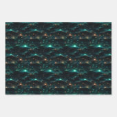 未来的メトロポリスオーロラ:3Dシティデザイン ラッピングペーパーシート (正面2)