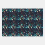 未来的メトロポリスオーロラ:3Dシティデザイン ラッピングペーパーシート (正面)