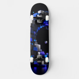 未来的モザイクアーチスケートボード - 3Dブルーキューブ スケートボード