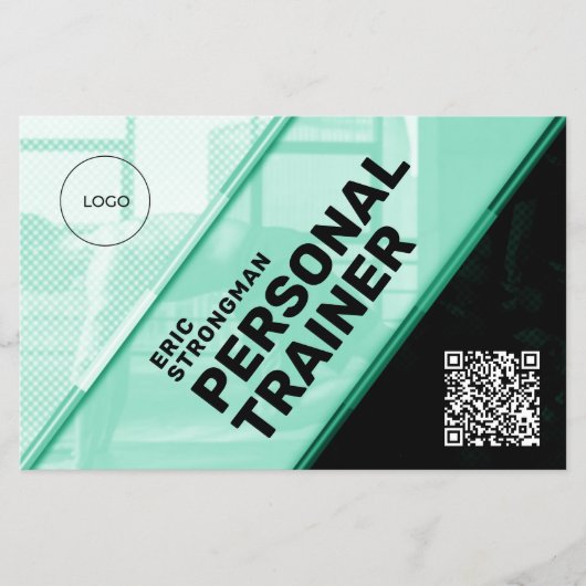 未来的モダン幾何学スタイルフィットネス チラシ (正面)