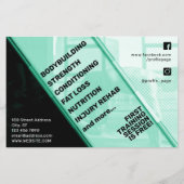 未来的モダン幾何学スタイルフィットネス チラシ (裏面)