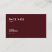 未来的モダン幾何学的ブルゴーニュ&バラ金ゴールド 名刺 (裏面)