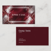 未来的モダン幾何学的ブルゴーニュ&バラ金ゴールド 名刺 (正面/裏面)