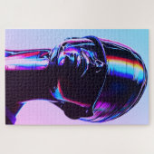 未来的レインボークローム肖像画 ウォールアート ジグソーパズル (横)