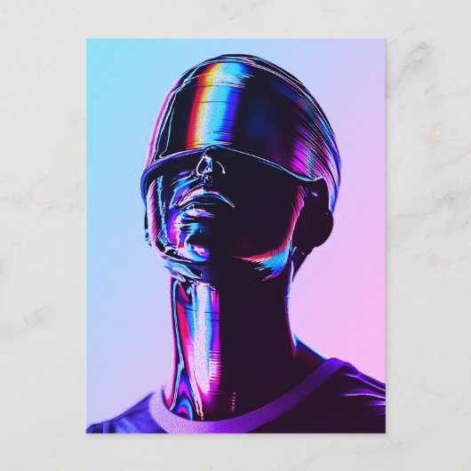 未来的レインボークローム肖像画 ウォールアート ポストカード (正面)