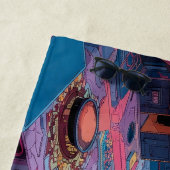 未来的レトロアーケードが宇宙に ビーチタオル (インサイチュ)