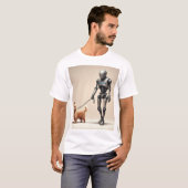 未来的ロボット歩くDog Tシャツデザイン Tシャツ (正面フル)