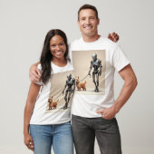 未来的ロボット歩くDog Tシャツデザイン Tシャツ (ユニセックス)